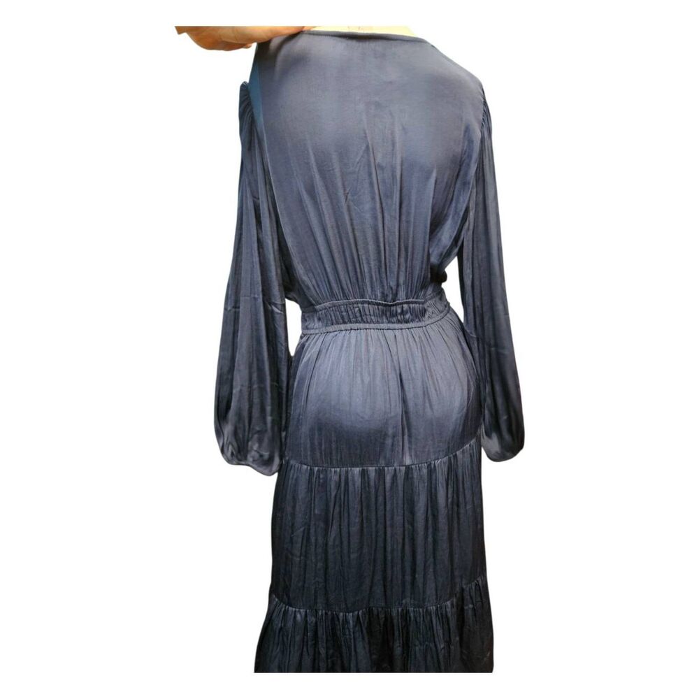 Joie Navy Blue Tiered Maxi Dress Womens Size Large Surplus Top - Picture 6 of 9